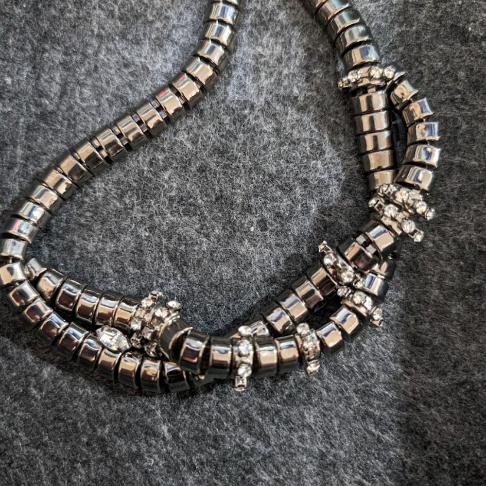 Gunmetal statement necklace